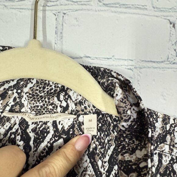 Soft Surroundings Jacket Women Medium Animal Print Mob Wife Water Resistance - Picture 5 of 12